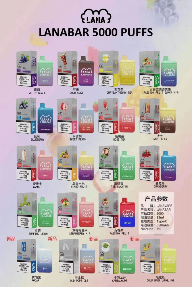 LANA 5000 抽超耐用拋棄式 純淨高質感外殼 職人級網芯高度還原 電力滿格 800mAh 不斷電 台灣發貨免等待:圖片 3